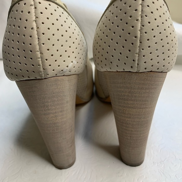 Derek Lam Lace Up‎ Leather Retro Peep Toe Heels - Picture 3 of 7